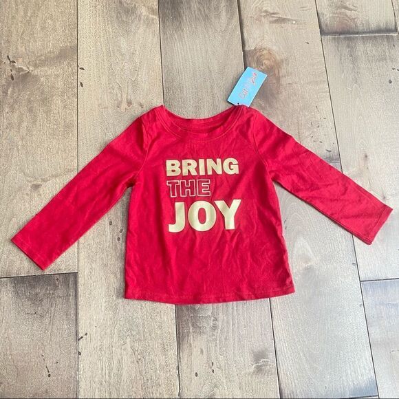 Cat & Jack Bring the Joy Christmas Long-sleeved Tee Shirt T-Shirt Top Holiday - Picture 1 of 6